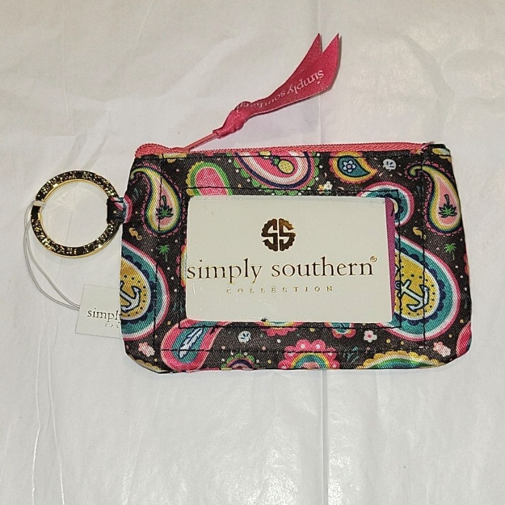 Simply Southern Keyring Key Ring ID Wallet Card holder NWT P.